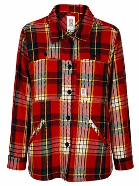 Topo Designs Mountain Shirt Jacket Plaid Flannel Red Women's Medium